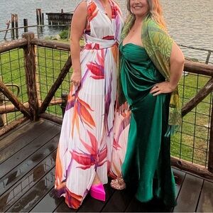 Vibrant Maxi Dress with Purple and Orange Accents